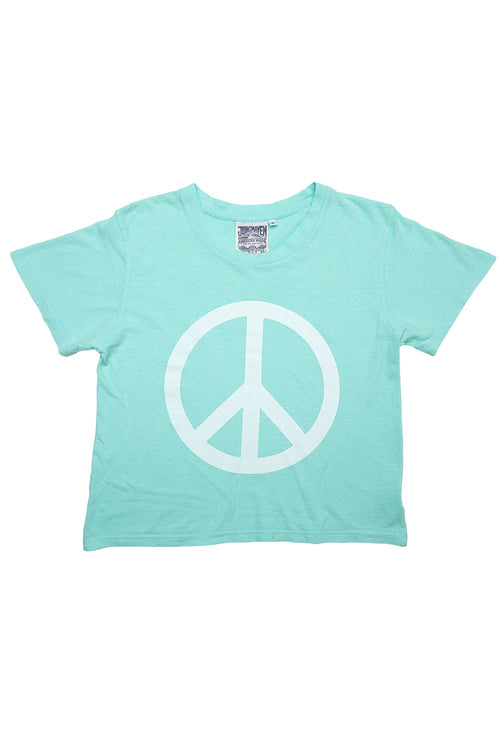 Peace Cropped  Lorel Tee | Jungmaven Hemp Clothing & Accessories / Color: Oasis Blue
