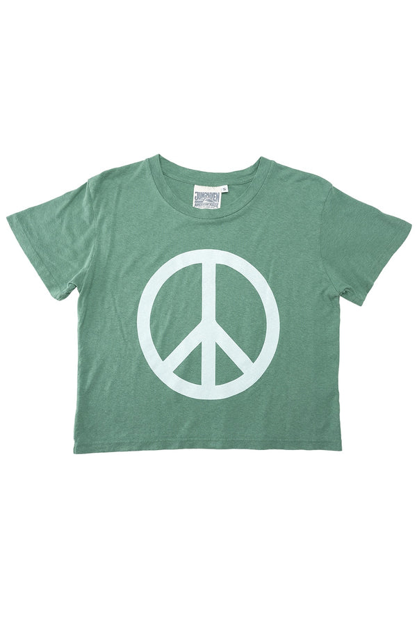 Peace Cropped  Lorel Tee | Jungmaven Hemp Clothing & Accessories / Color: Teal