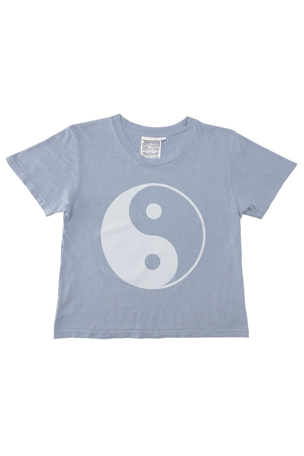 Yin Yang Cropped  Lorel Tee | Jungmaven Hemp Clothing & Accessories / Color: Coastal Blue