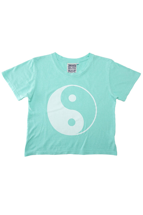 Yin Yang Cropped Lorel Tee | Jungmaven Hemp Clothing & Accessories / Color: Oasis Blue