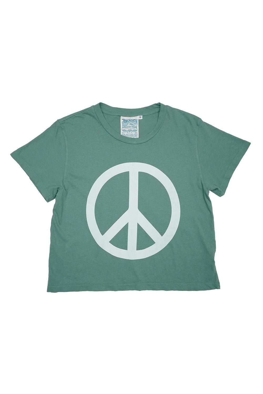 Peace Cropped Ojai Tee | Jungmaven Hemp Clothing & Accessories / Color: Teal