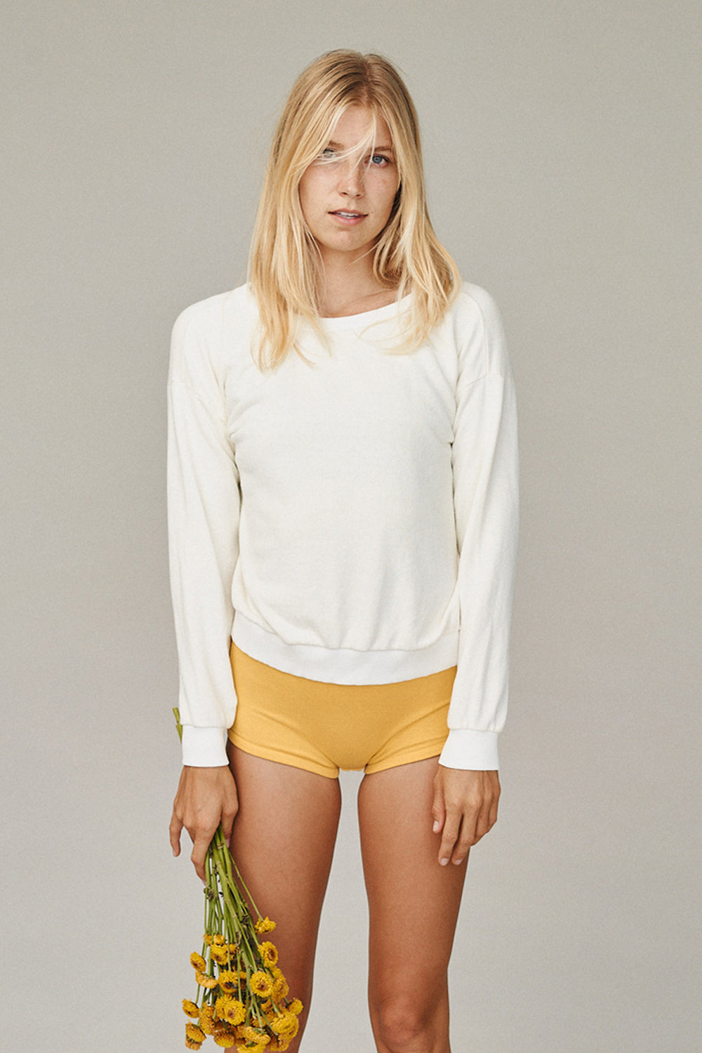 Cruz Cropped Sweatshirt | Jungmaven Hemp Clothing & Accessories / model_desc: Stephanie is 5’9” wearing XS