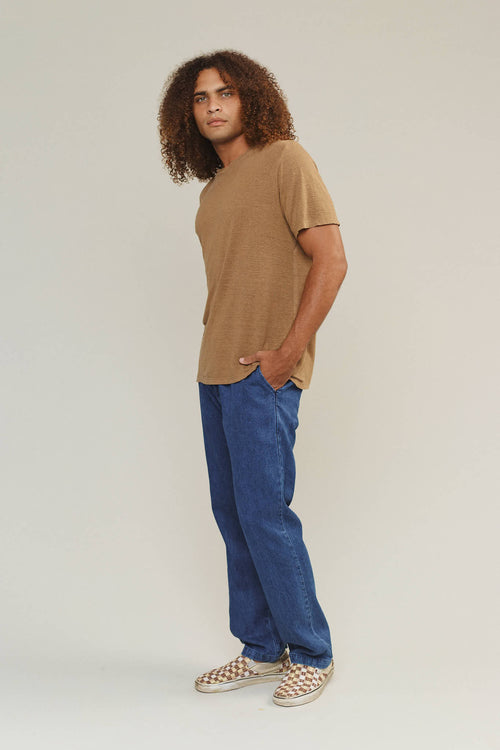 Denim Pacific Coast Pant | Jungmaven Hemp Clothing & Accessories / model_desc: Davon is 6’0” wearing Medium