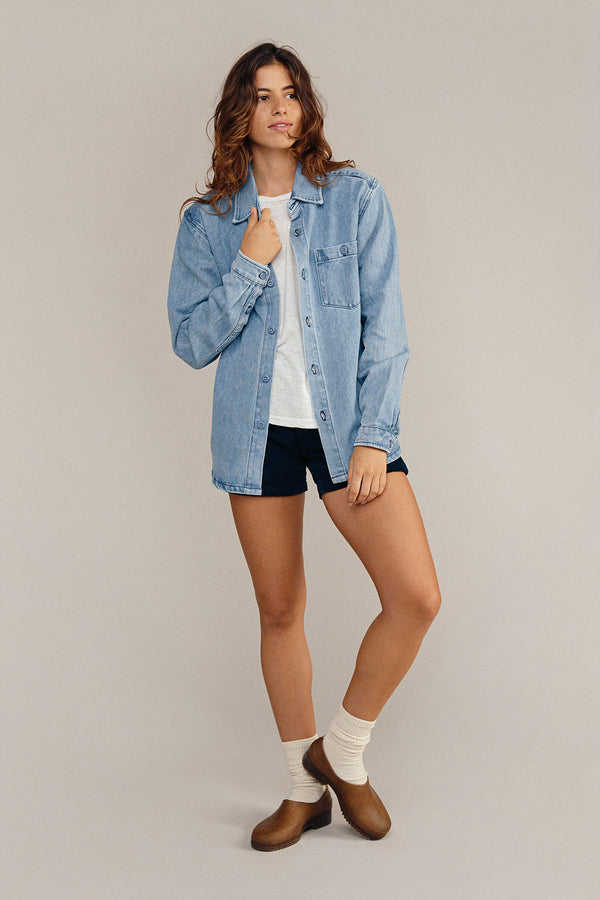 Denim Curved Hem Topanga Shirt | Jungmaven Hemp Clothing & Accessories / Color: