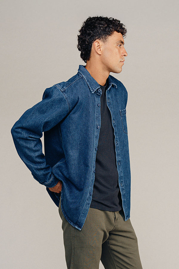 Denim Curved Hem Topanga Shirt | Jungmaven Hemp Clothing & Accessories / Color: