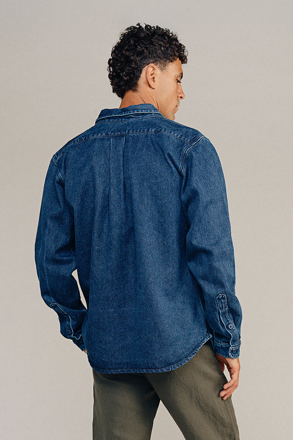 Denim Curved Hem Topanga Shirt | Jungmaven Hemp Clothing & Accessories / Color:
