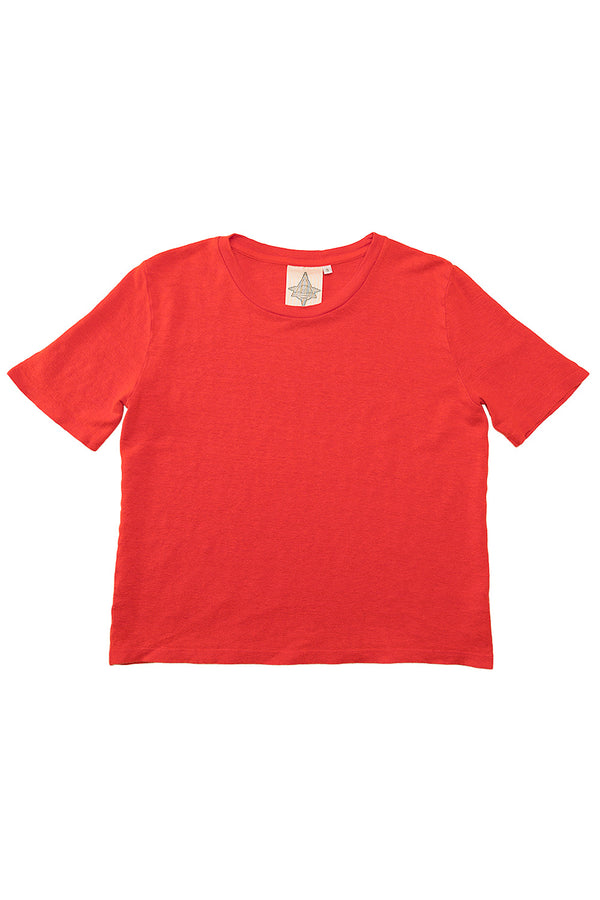 Dakota - 100% Hemp Cropped Tee | Jungmaven Hemp Clothing & Accessories / Color: Poppy Red