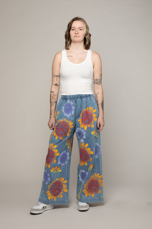 Dahlia Disco Denim  | Jungmaven Hemp Clothing & Accessories / model_desc: Kala is 5’6” wearing S