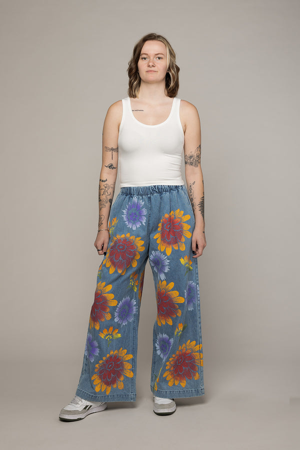 Dehlia Disco Denim Pant | Jungmaven Hemp Clothing & Accessories / model_desc: Kayla is 5’6” wearing S