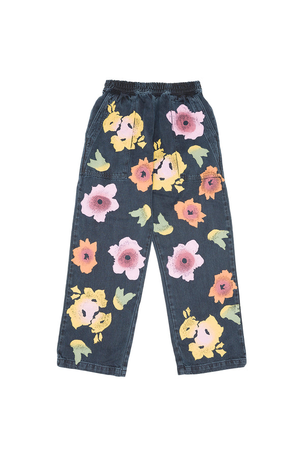Floral Ocean Denim Pant | Jungmaven Hemp Clothing & Accessories / Color: Black