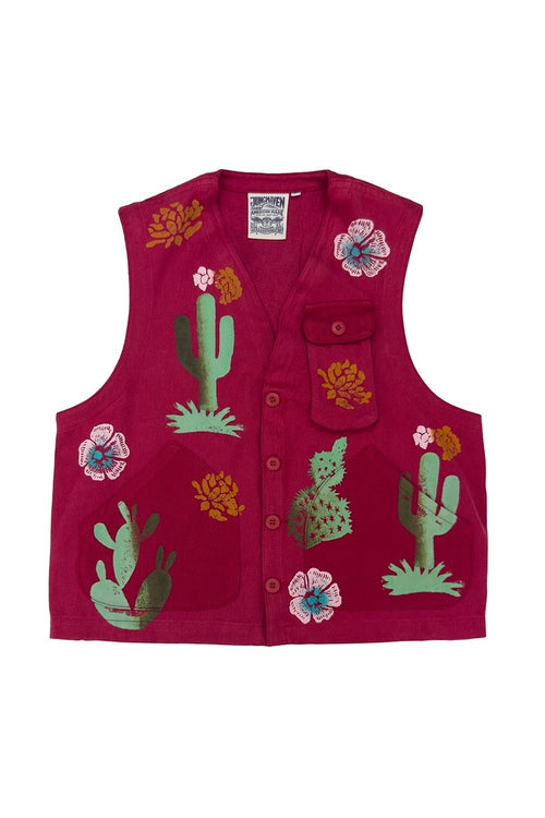 Desert Floral  Falcon Vest | Jungmaven Hemp Clothing & Accessories / Color: Cherry Red