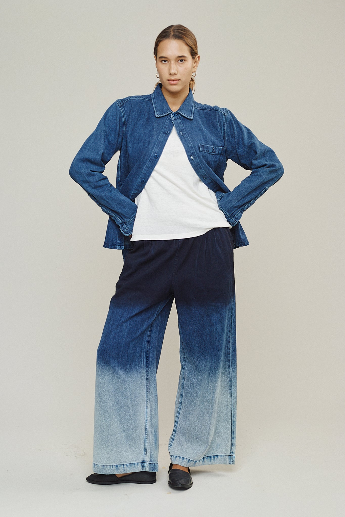 Ombre Disco Denim Pant | Jungmaven Hemp Clothing & Accessories / model_desc: Maya is 5'10” wearing Small