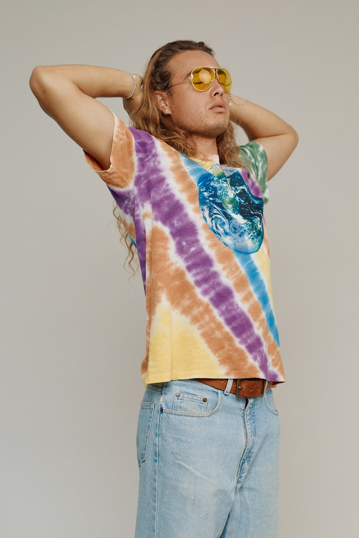 Earth Tie Dyed Jung Tee | Jungmaven Hemp Clothing & Accessories / model_desc: Conrad is 6’1” wearing Medium