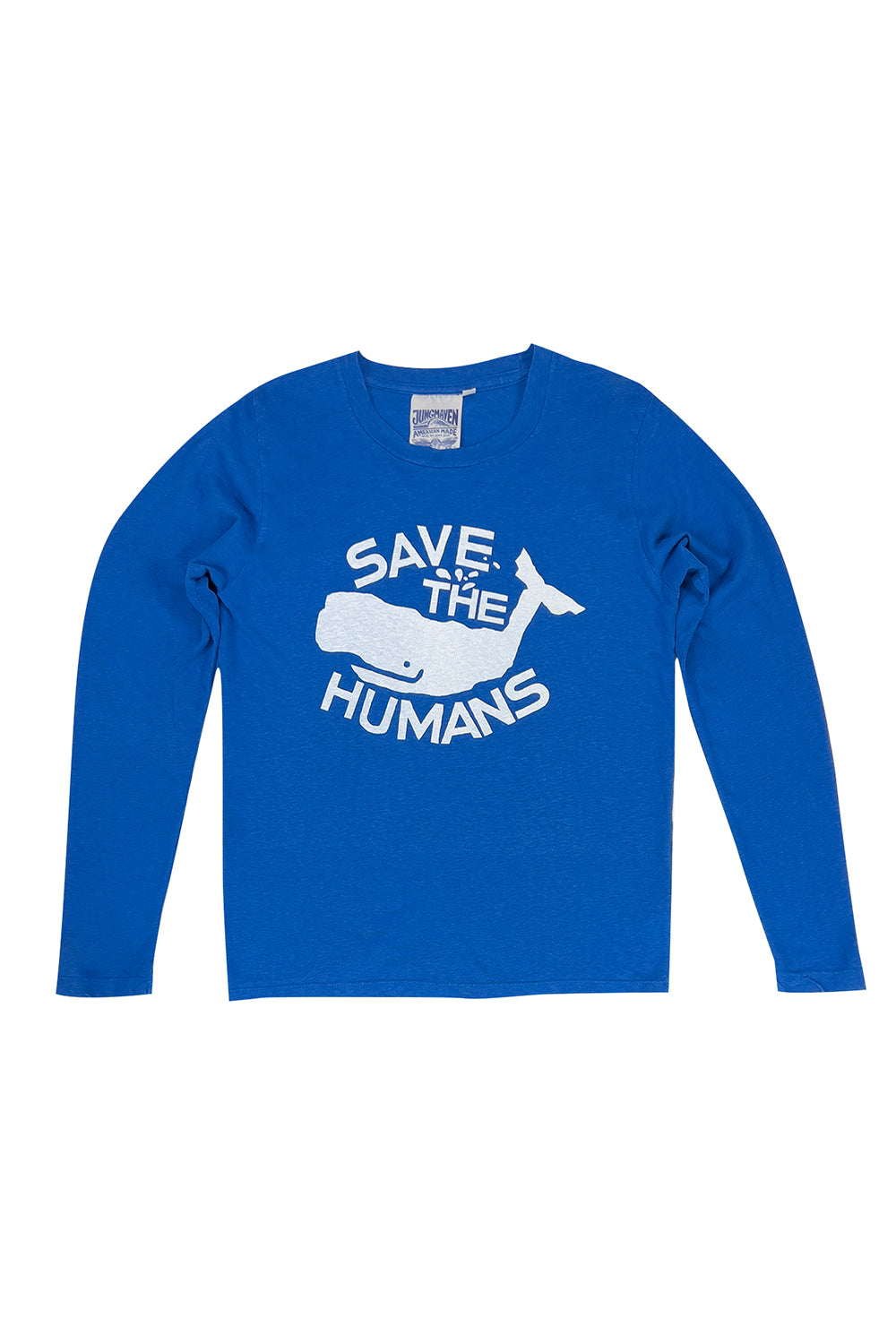 Save the Humans Encanto Long Sleeve Tee | Jungmaven Hemp Clothing & Accessories / Color: Galaxy Blue