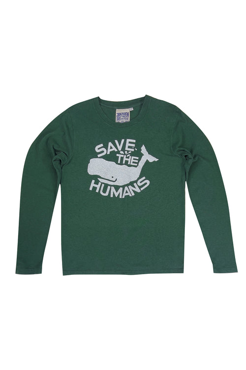 Save the Humans Encanto Long Sleeve Tee | Jungmaven Hemp Clothing & Accessories / Color: Hunter Green