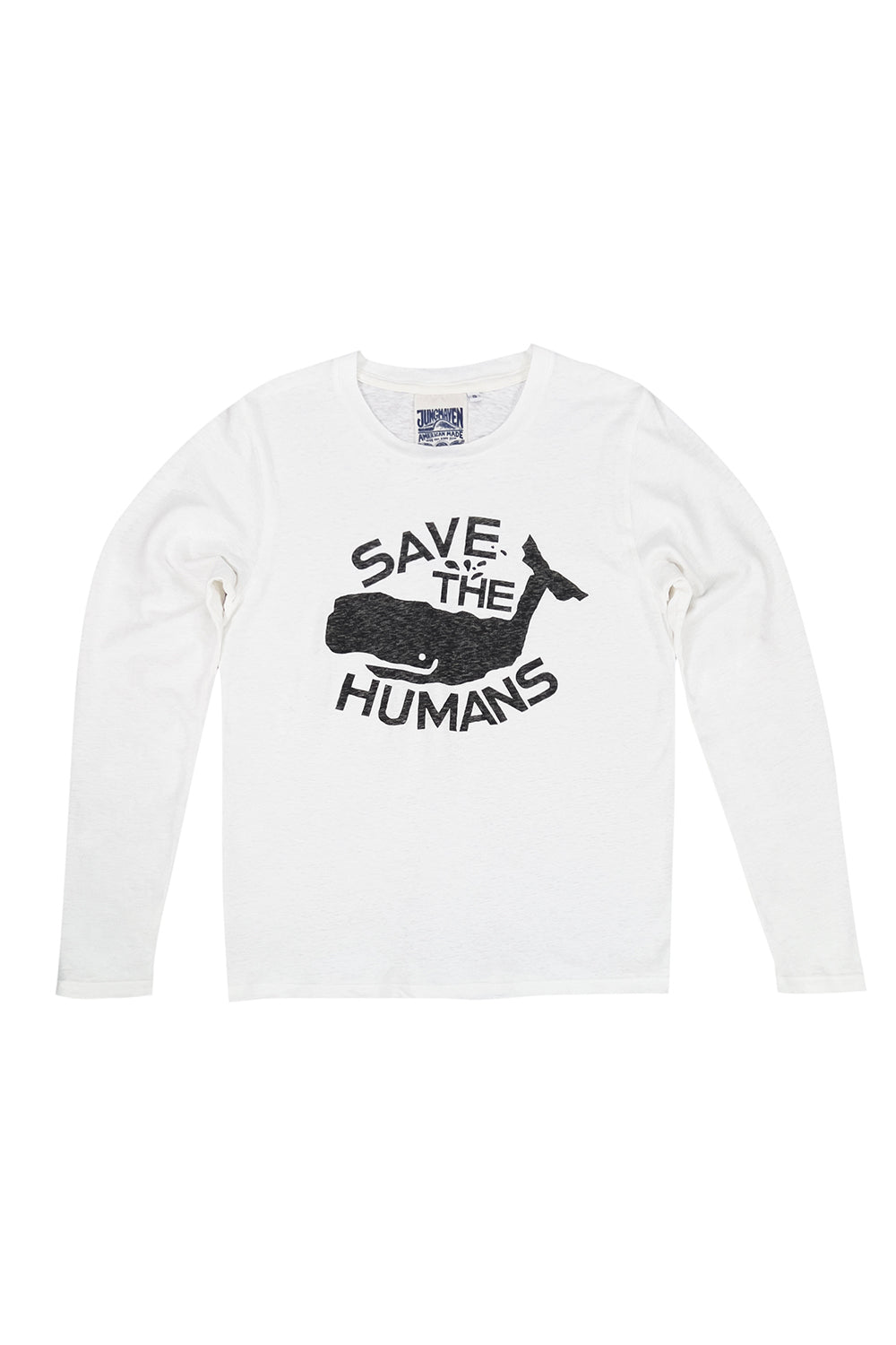 Save the Humans Encanto Long Sleeve Tee | Jungmaven Hemp Clothing & Accessories / Color: Washed White