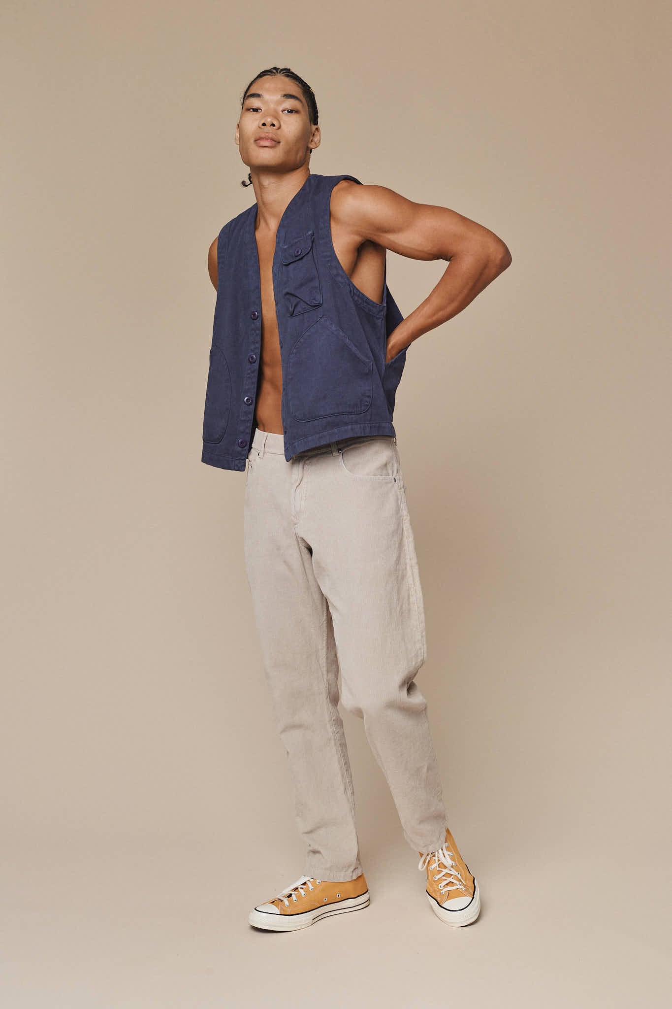 Falcon Vest | Jungmaven Hemp Clothing & Accessories / model_desc: Chaz is 6’2” wearing M