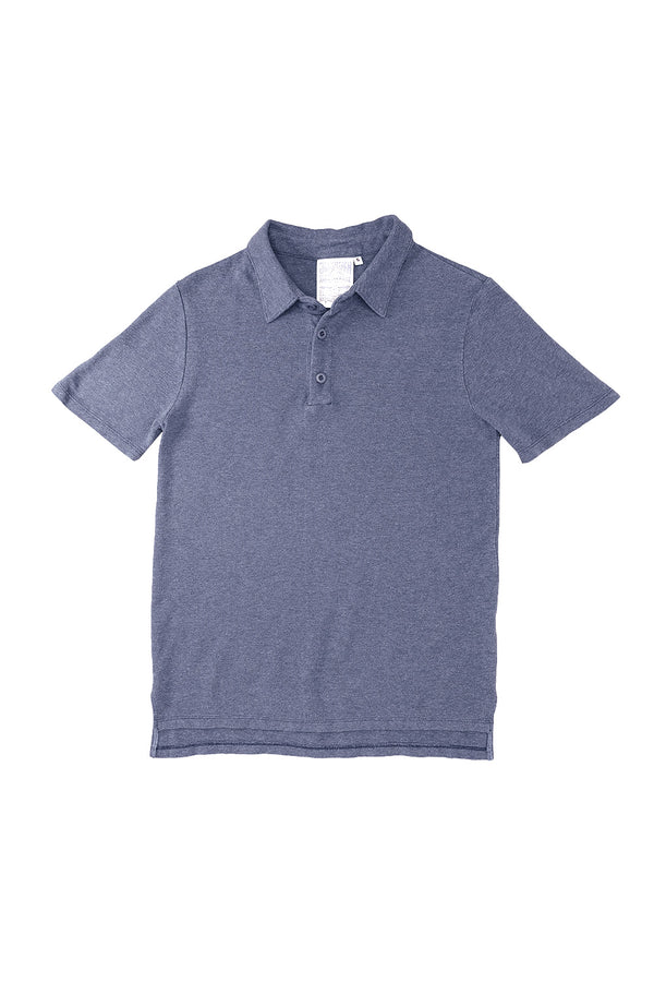 Heathered Fields Polo | Jungmaven Hemp Clothing & Accessories / Color: Deep Indigo