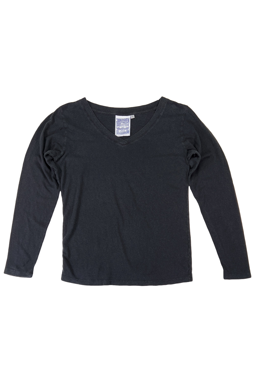 Finch Long Sleeve V-neck | Jungmaven Hemp Clothing & Accessories / Color: Black