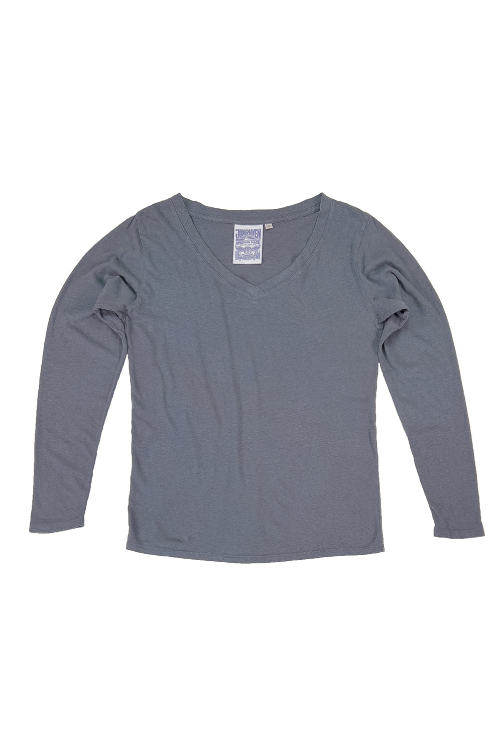 Finch Long Sleeve V-neck | Jungmaven Hemp Clothing & Accessories / Color: Diesel 