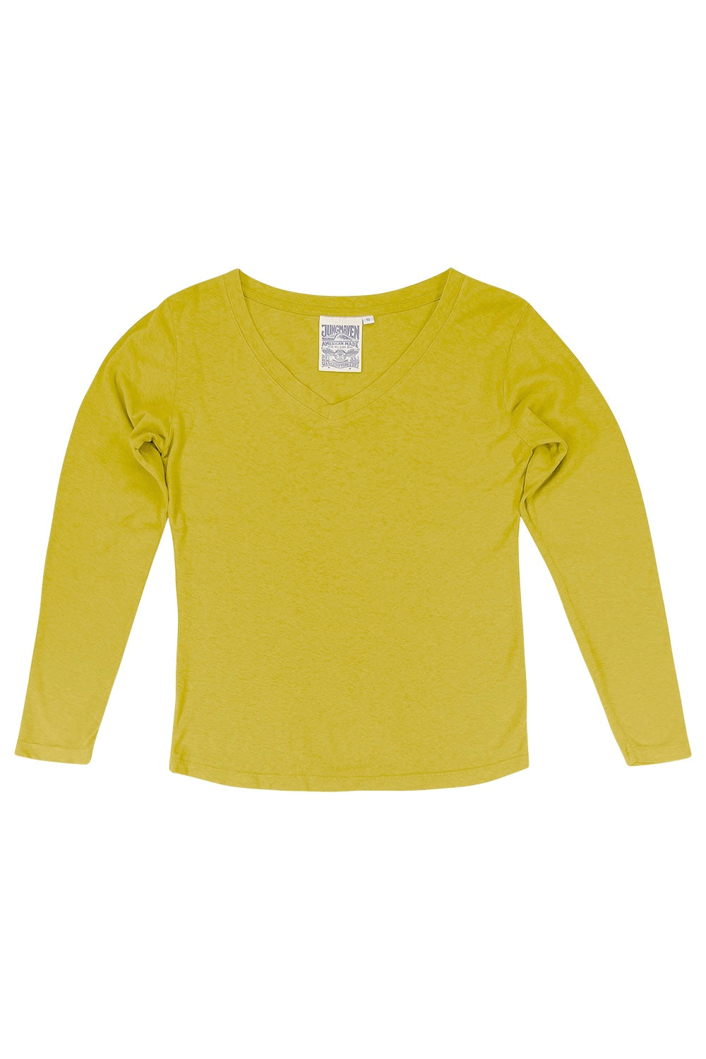 Finch Long Sleeve V-neck | Jungmaven Hemp Clothing & Accessories / Color: Citrine Yellow