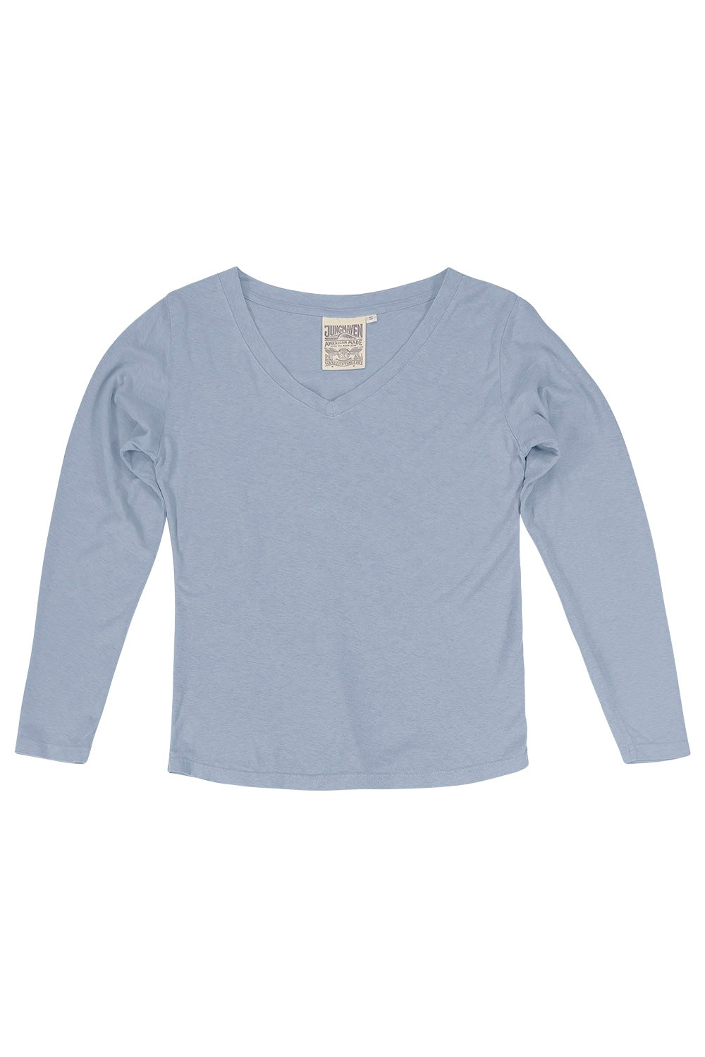 Finch Long Sleeve V-neck | Jungmaven Hemp Clothing & Accessories / Color: Coastal Blue