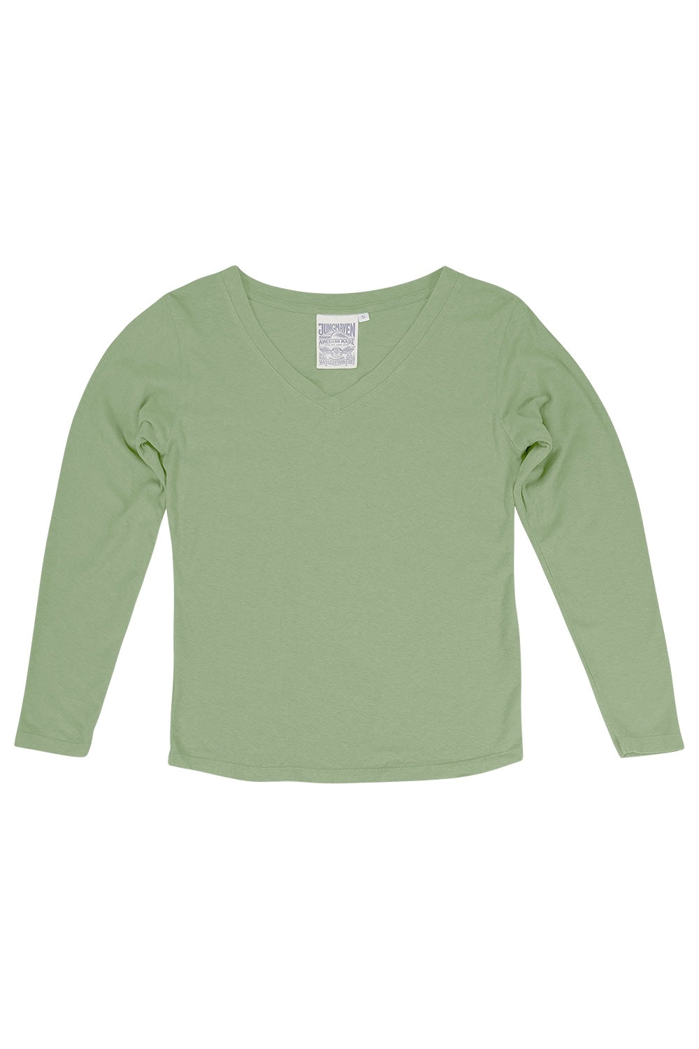 Finch Long Sleeve V-neck | Jungmaven Hemp Clothing & Accessories / Color: Pistachio