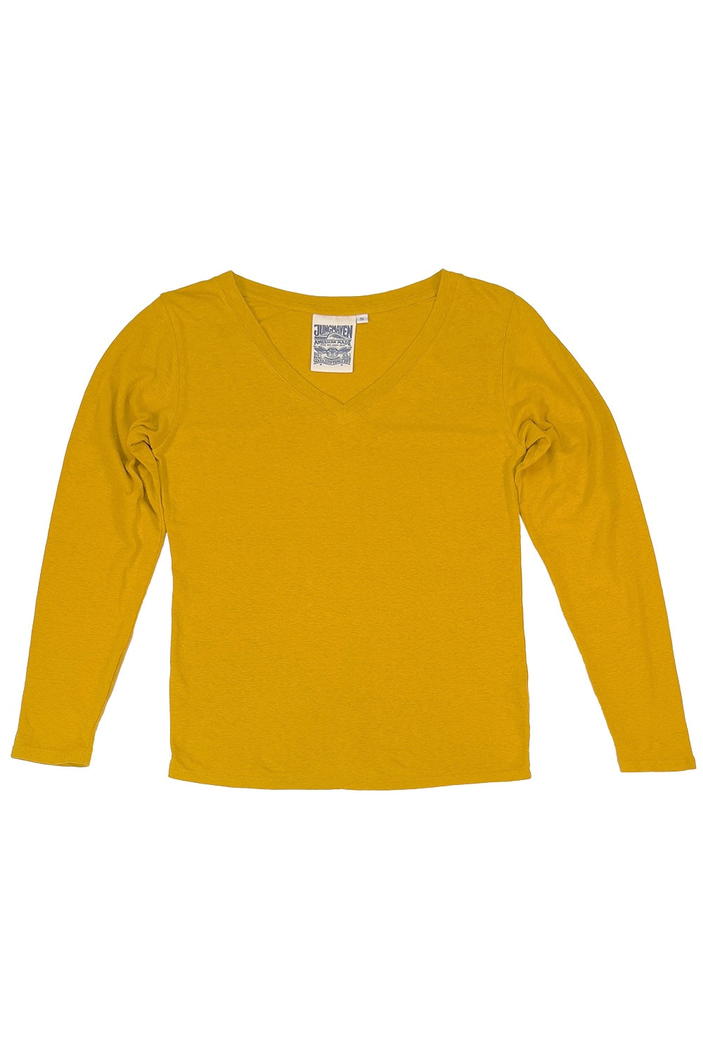Finch Long Sleeve V-neck | Jungmaven Hemp Clothing & Accessories / Color: Spicy Mustard