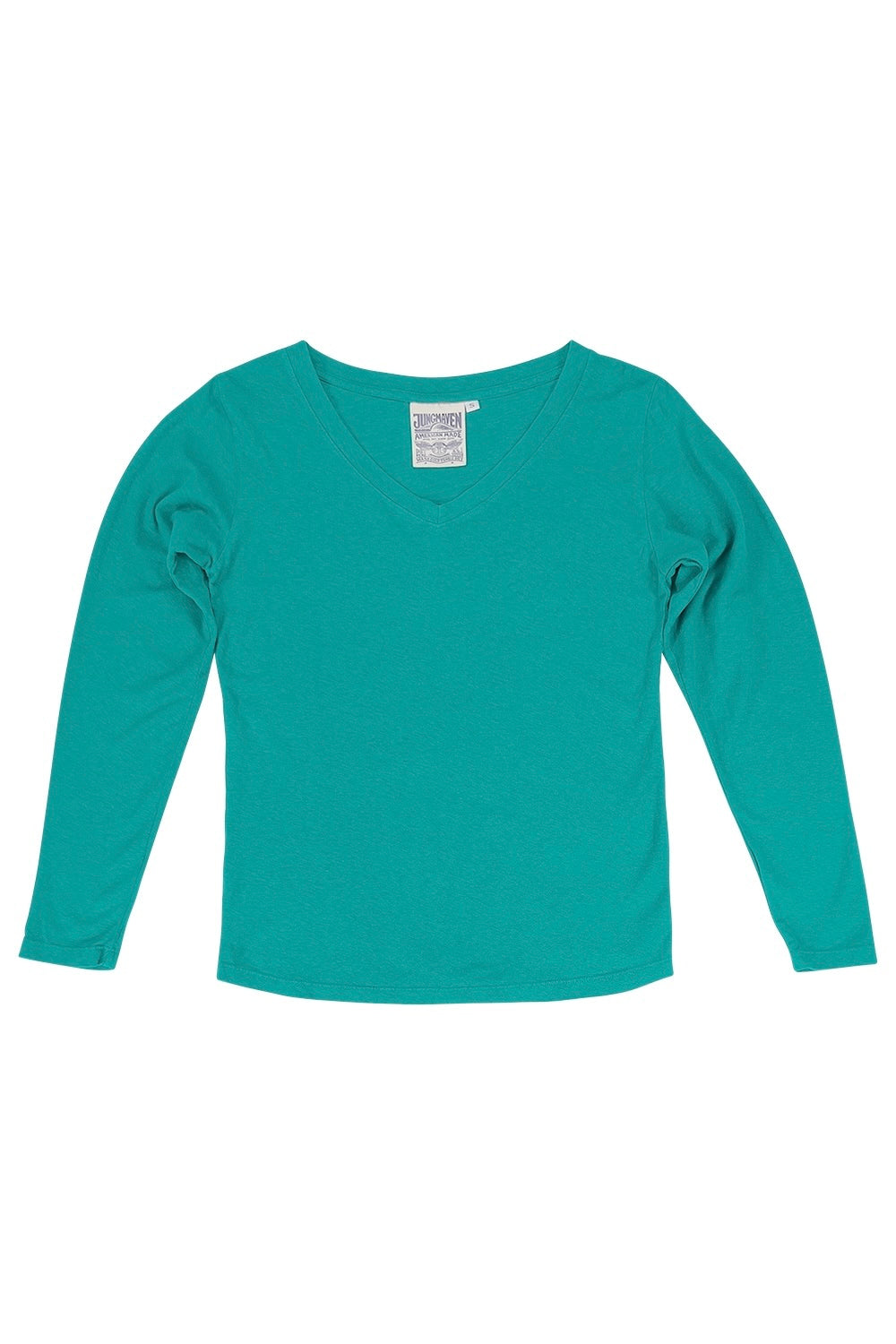 Finch Long Sleeve V-neck | Jungmaven Hemp Clothing & Accessories / Color: Teal