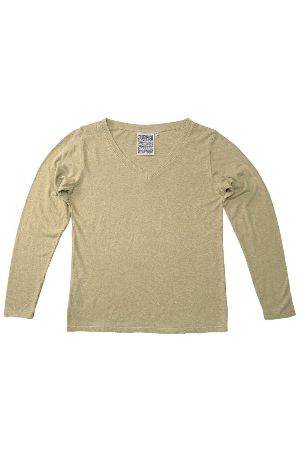 Finch Long Sleeve V-neck | Jungmaven Hemp Clothing & Accessories / Color: Desert Khaki