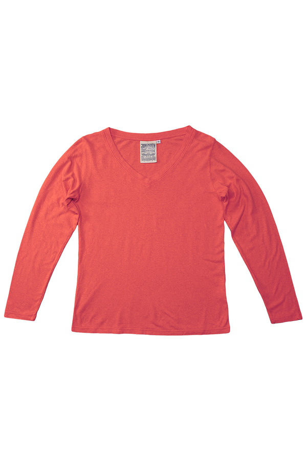 Finch Long Sleeve V-neck - Sale Colors | Jungmaven Hemp Clothing & Accessories / Color: Poppy Red
