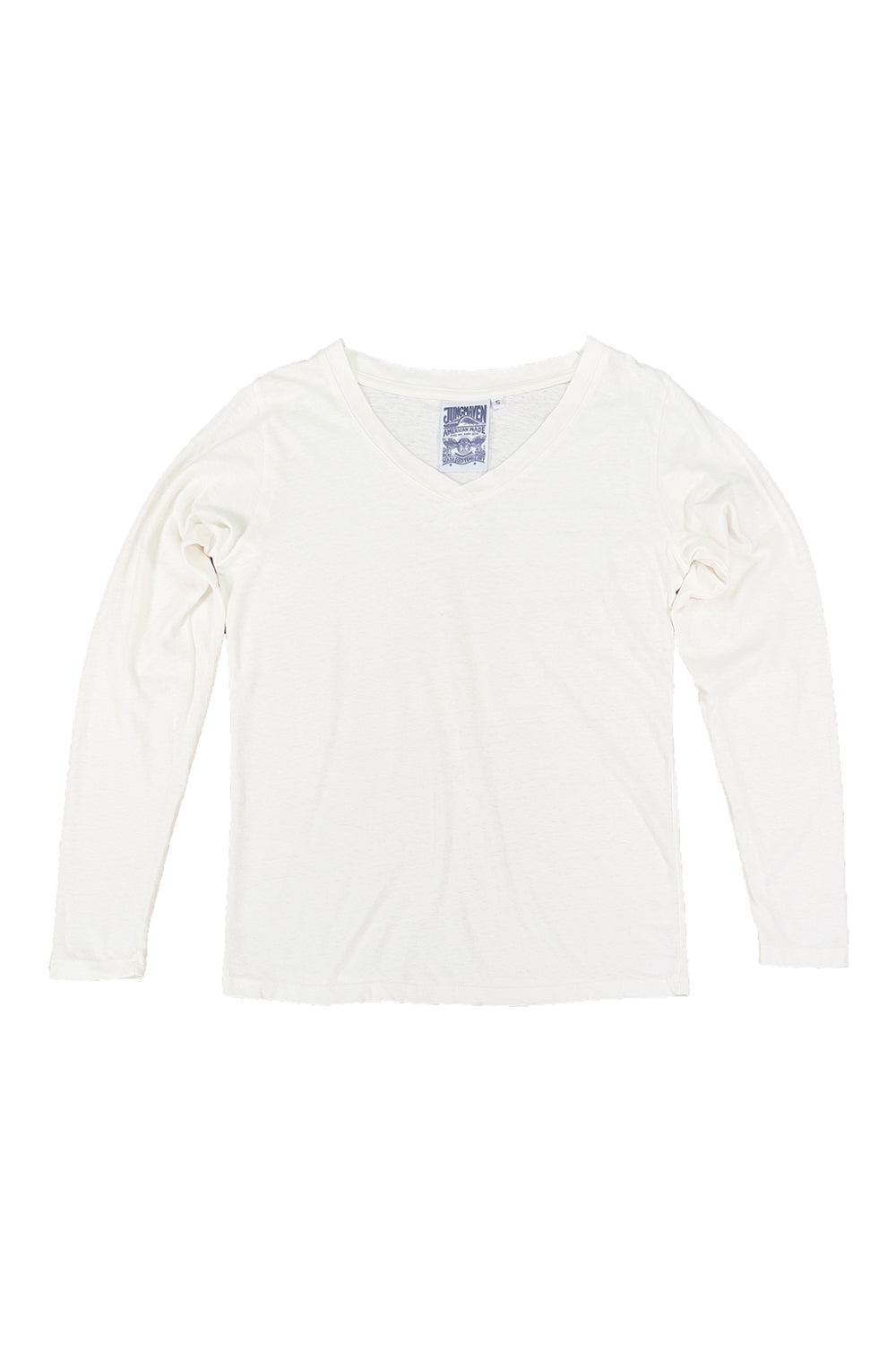 Finch Long Sleeve V-neck | Jungmaven Hemp Clothing & Accessories / Color: Washed White
