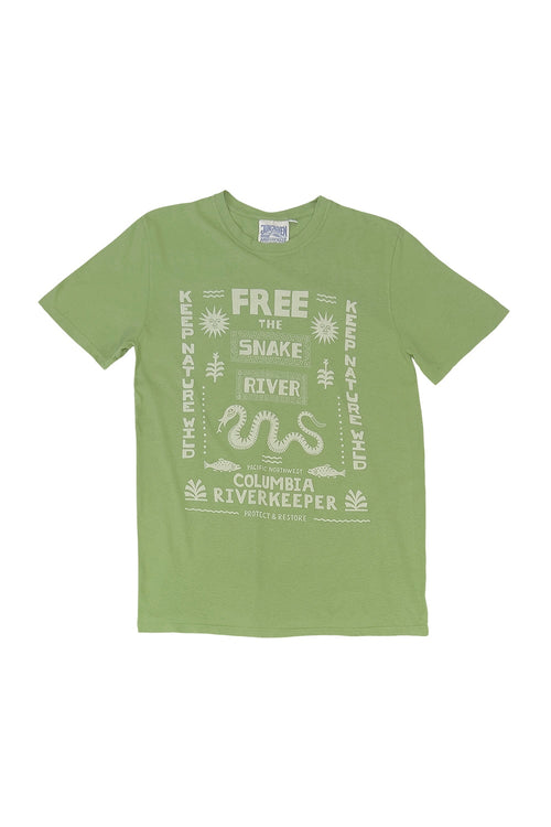 Free The Snake River Basic Tee | Jungmaven Hemp Clothing & Accessories / Color: Dark Matchaa