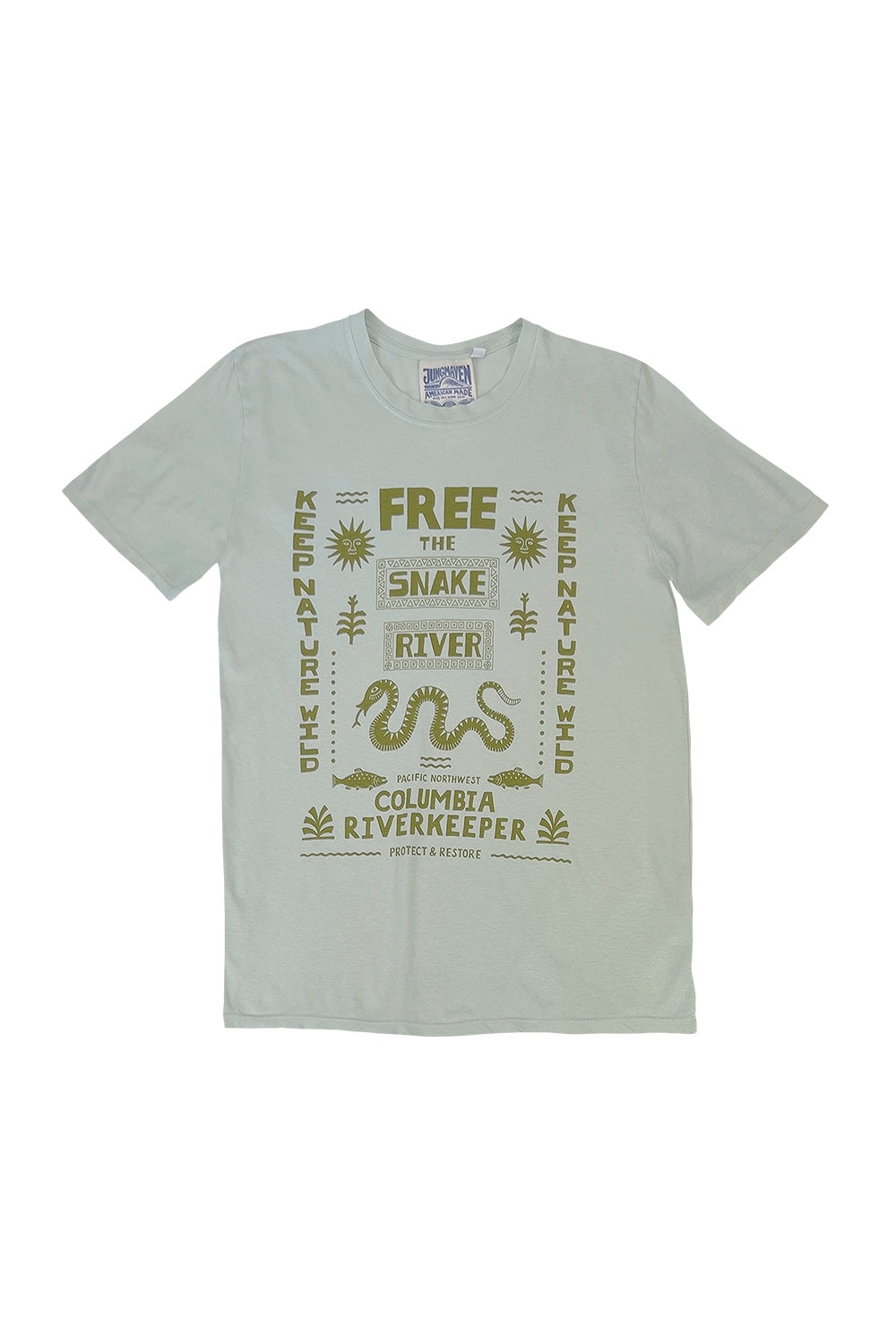 Free The Snake River Basic Tee | Jungmaven Hemp Clothing & Accessories / Color: Seafoam Green