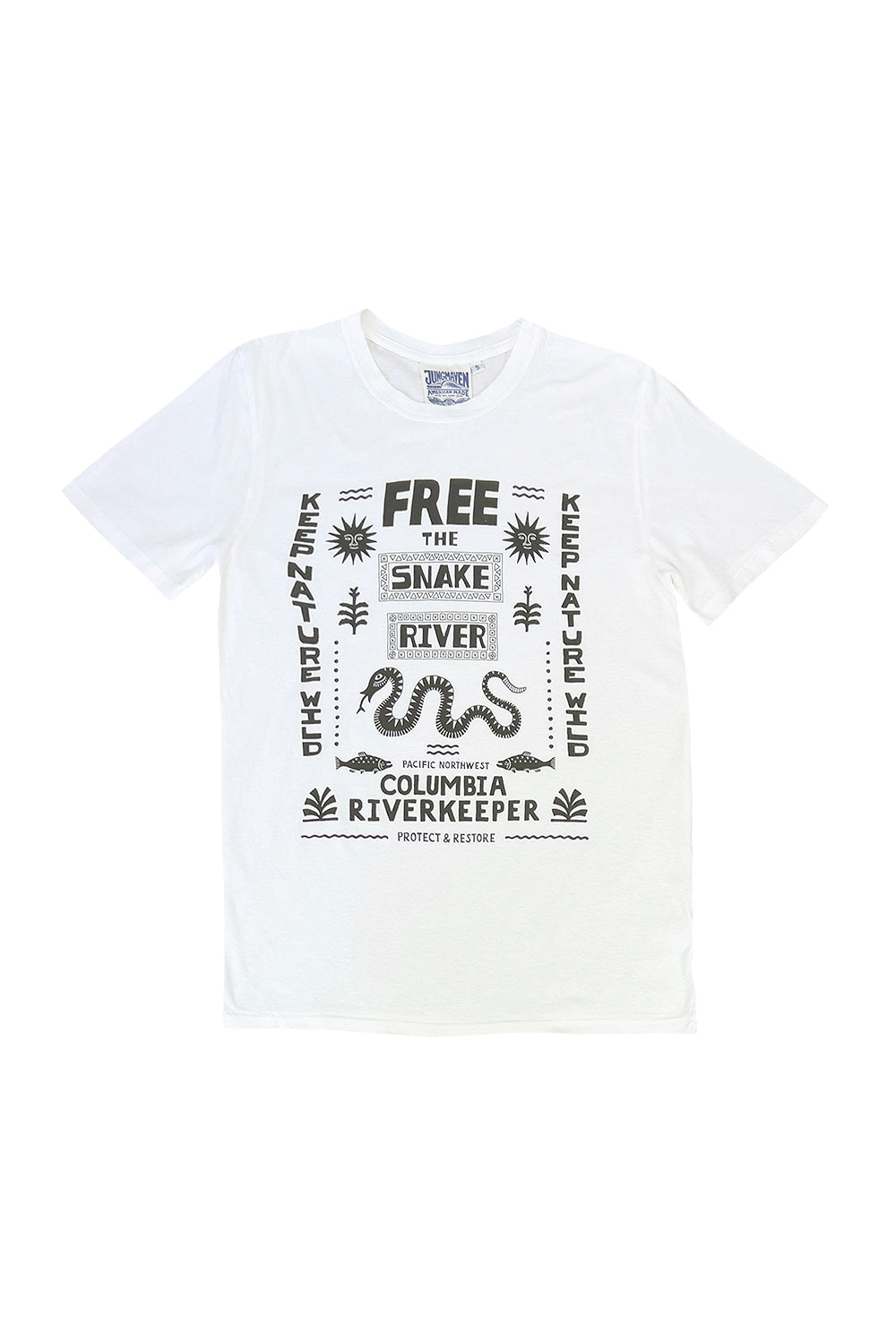 Free The Snake River Basic Tee | Jungmaven Hemp Clothing & Accessories / Color: Washed White