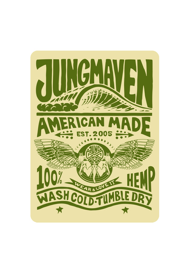 Jungmaven Stickers | Jungmaven Hemp Clothing & Accessories / Color: Green Garden