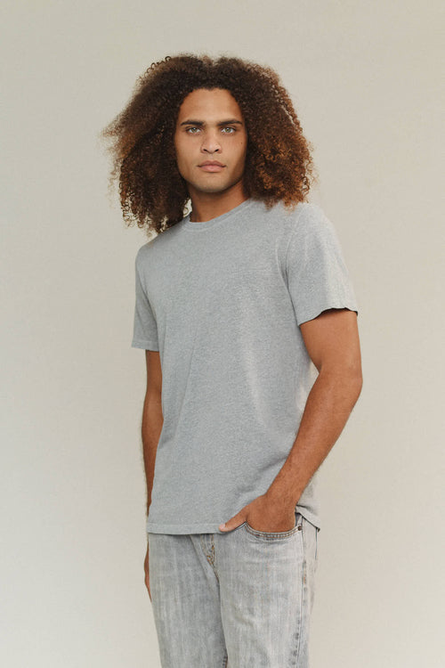 Heathered Baja Tee | Jungmaven Hemp Clothing & Accessories / model_desc: Davon is 6’0” wearing Large