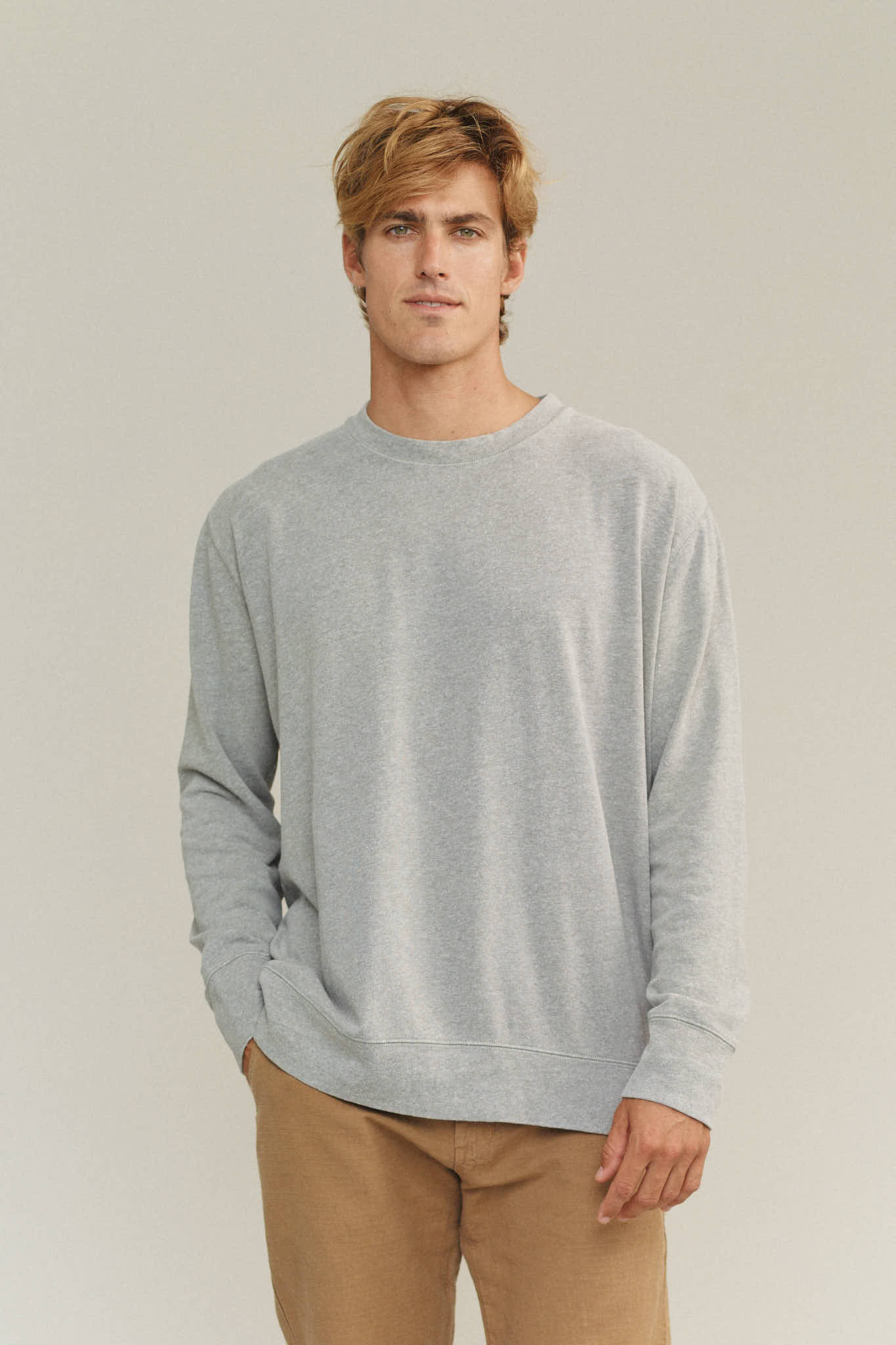 Heathered California Pullover | Jungmaven Hemp Clothing & Accessories / model_desc: Louis is 6’0” wearing Large