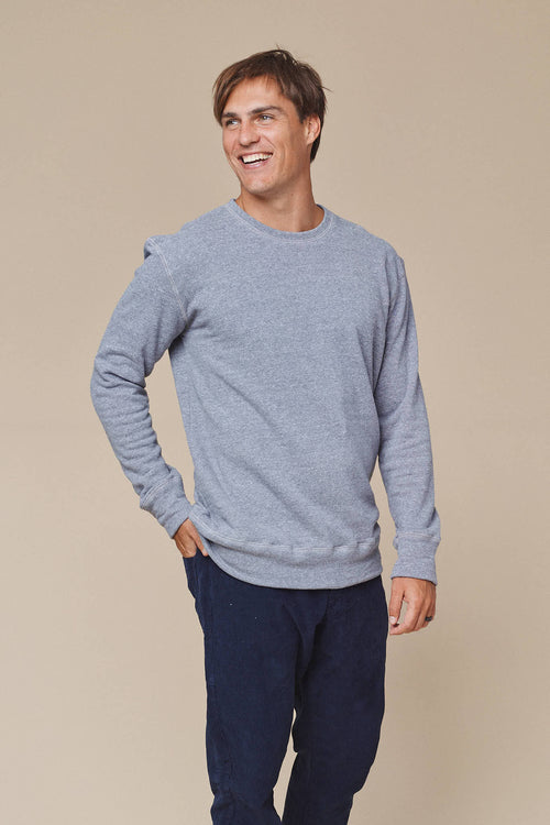 Heathered Fleece Tahoe Sweatshirt | Jungmaven Hemp Clothing & Accessories / model_desc: Travis is 6’1” wearing L