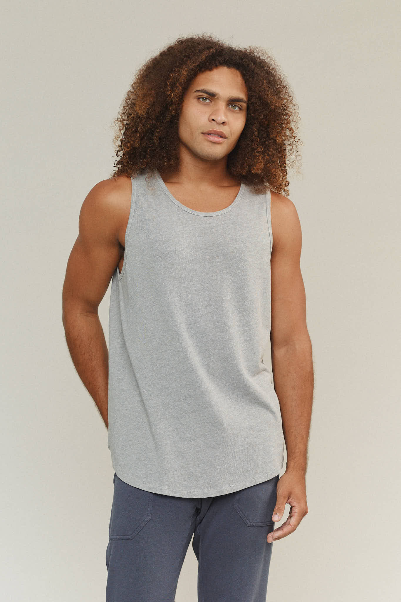 Heathered Tank Top | Jungmaven Hemp Clothing & Accessories / model_desc: Davon is 6’0” wearing Large