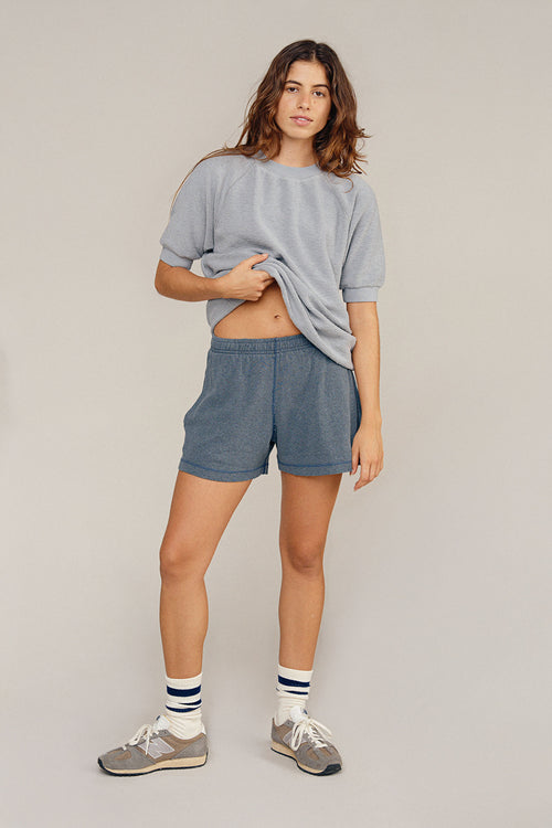 Heathered Sun Short | Jungmaven Hemp Clothing & Accessories / model_desc: Nadia is 5’7” wearing XS