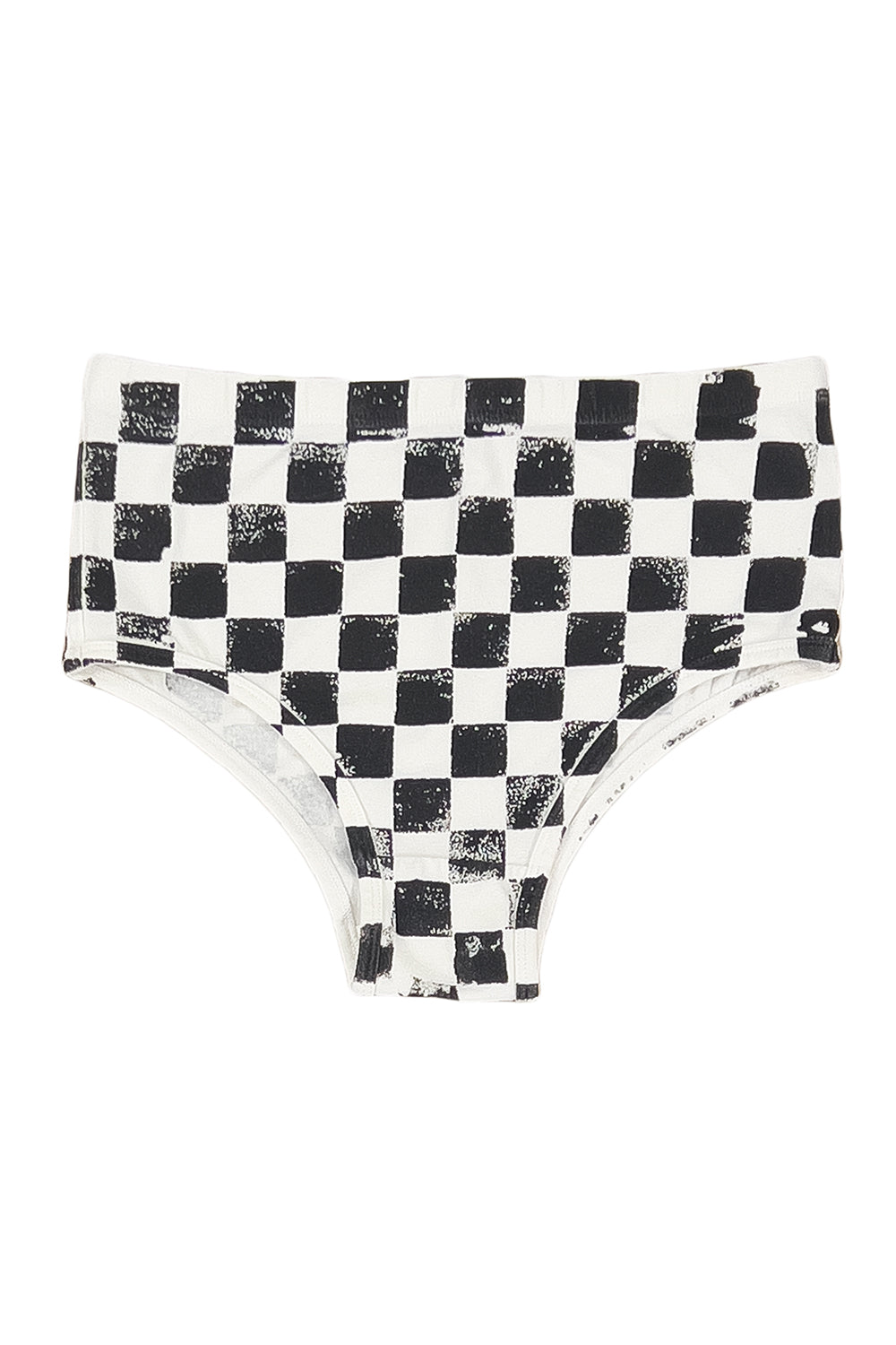 Checkerboard High Waist Brief | Jungmaven Hemp Clothing & Accessories / Color: Black Checker on Washed White