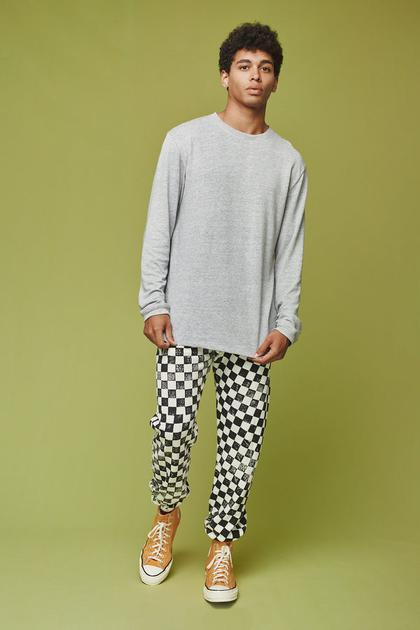 Heathered Baja Long Sleeve Tee | Jungmaven Hemp Clothing & Accessories / model_desc: Isaiah is 6’1” wearing L