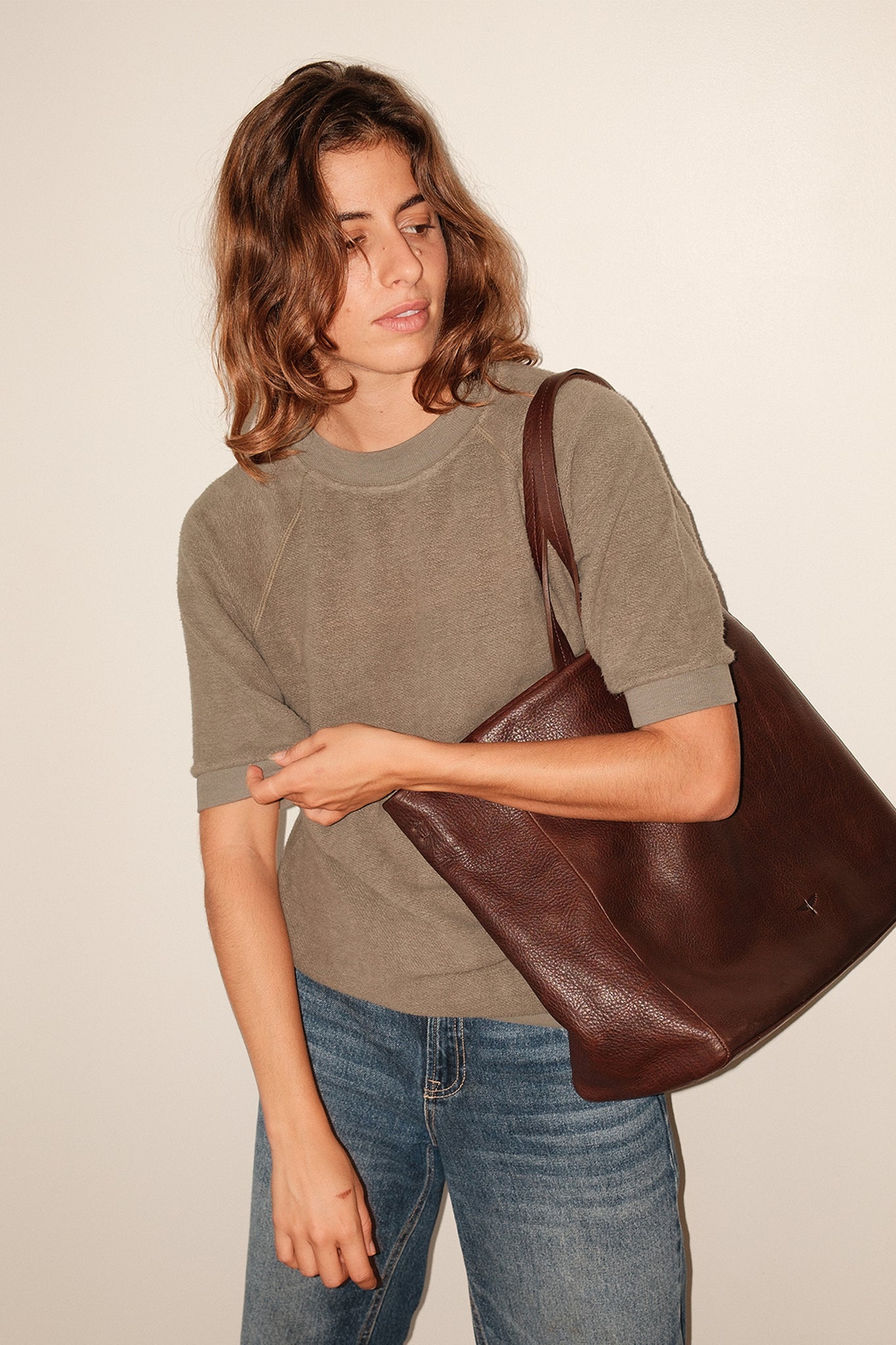 Heathered Short Sleeve Raglan Sherpa Sweatshirt | Jungmaven Hemp Clothing & Accessories / Color: