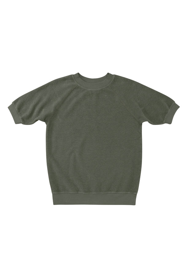 Heathered Short Sleeve Raglan Sherpa| Jungmaven Hemp Clothing & Accessories / Color: Olive Green