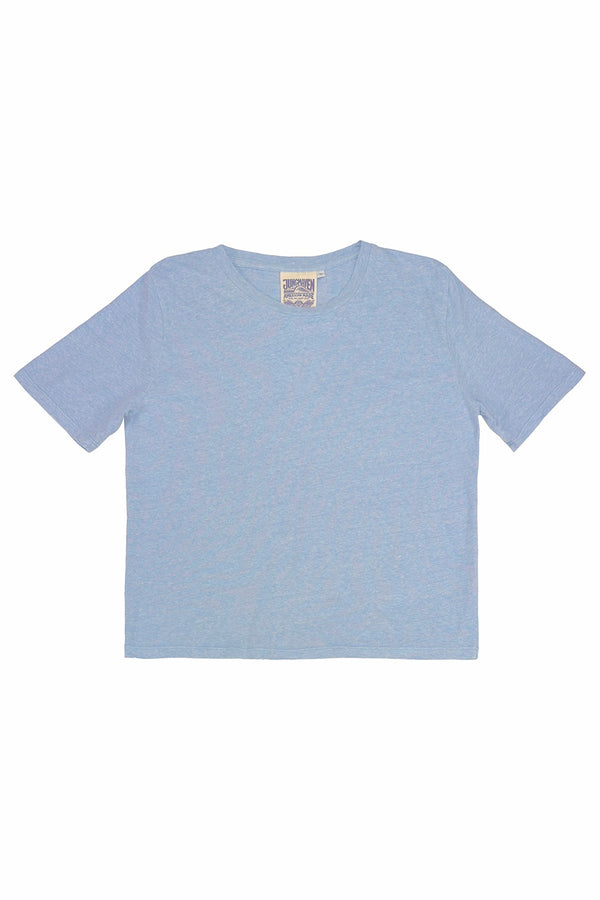 Heathered Silverlake Cropped Tee | Jungmaven Hemp Clothing & Accessories / Color: Coastal Blue