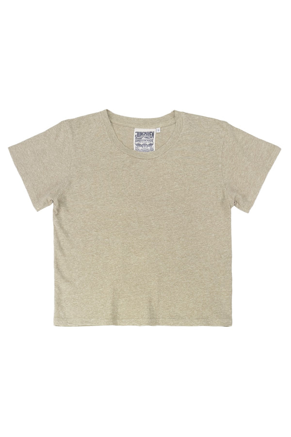 Heathered Cropped Lorel Tee | Jungmaven Hemp Clothing & Accessories / Color: Desert Khaki