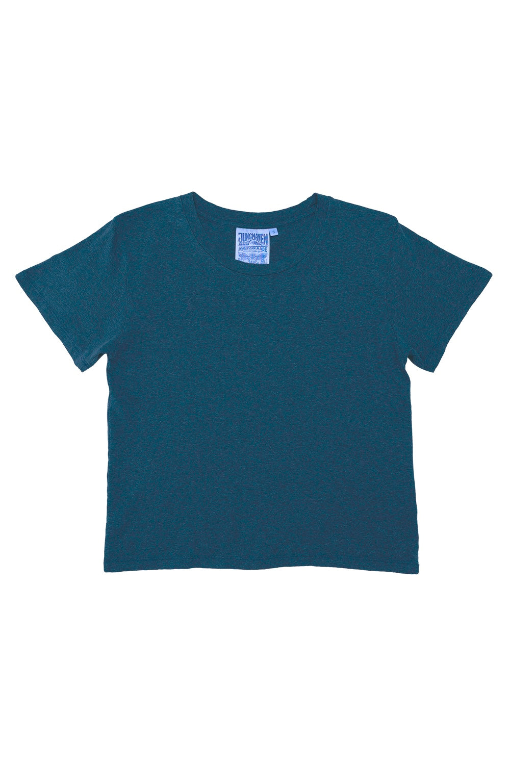 Heathered Cropped Lorel Tee | Jungmaven Hemp Clothing & Accessories / Color: Navy