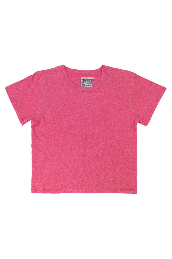 Heathered Cropped Lorel Tee | Jungmaven Hemp Clothing & Accessories / Color: Sunset Coral