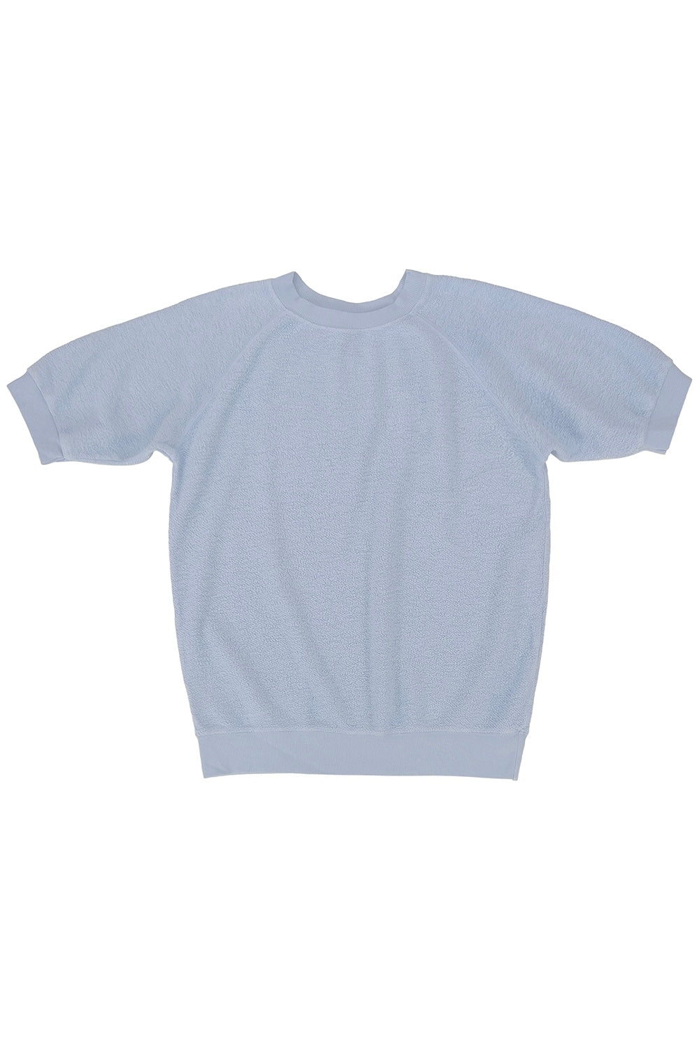 Short Sleeve Raglan Sherpa Sweatshirt | Jungmaven Hemp Clothing & Accessories / Color: Coastal Blue